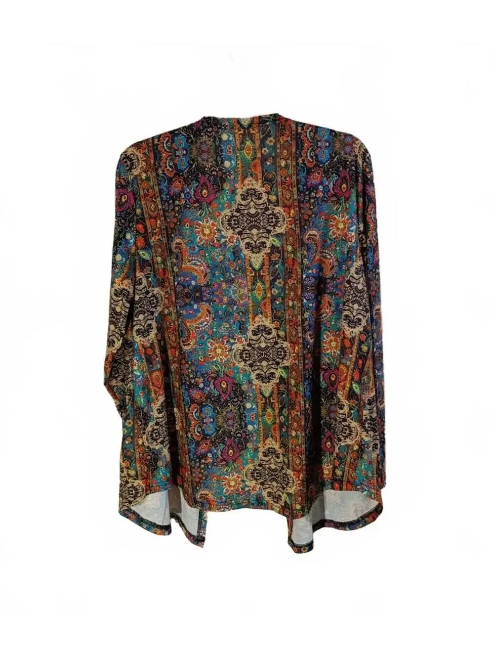 Bohemian Style Open Front Cardigan XL